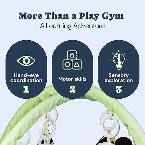 Miniatura 5 de Todale Gimnasio de juego para bebés, verde, unisex, recién nacido a 36 meses, juguetes para bebés y tapete para el tiempo boca abajo con juguetes de