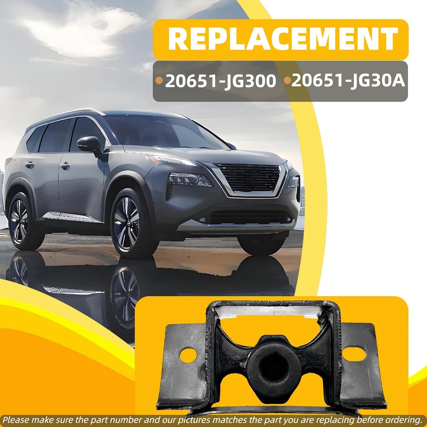 Front Exhaust Pipe Mount Insulator Hanger Replacement for 20651-JG30A 20651-JG300 Fit for Nissan Rogue 2008-2021 Fit for Nissan Sentra 2007-2012 Exhaust Mounting Muffler Cushion Rubber Bracket