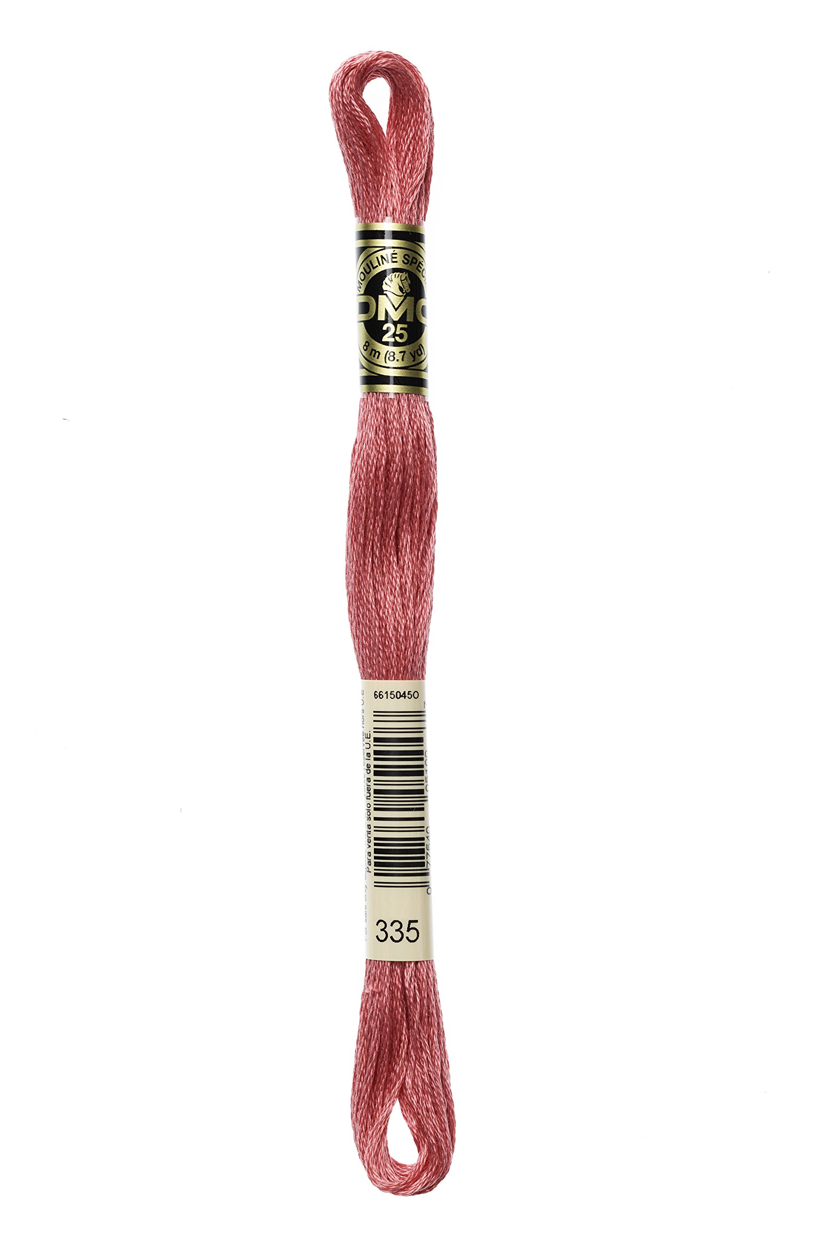 DMC 117-335 Mouline Stranded Cotton Six Strand Embroidery Floss Thread, Rose, 8.7-Yard