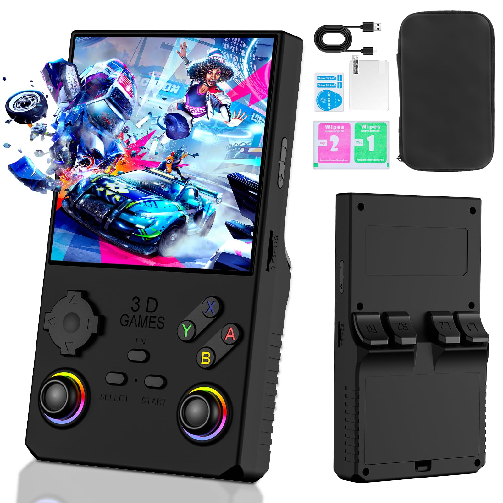Photo 1 of 2026 V40MAX Upgraded Retro Handheld Game Console, Built in 40,000+Classic Games, 40+Simulators, Linux System, 4.0-inch 4K HD IPS Screen Video Player, 256GB, Portable Pocket Arcade Console(Black)