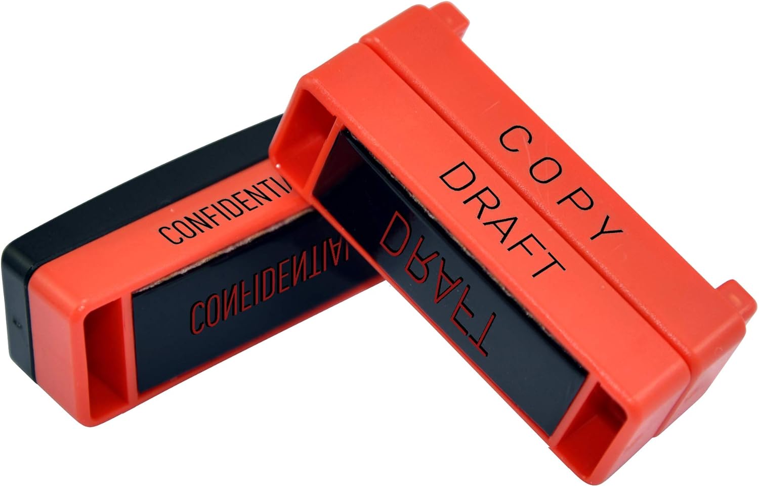 Trodat 3-in-1 Business Stamp Stack with Texts Confidential – Copy – Draft, Red Body - Black Ink, 2 x 6 x 5,5 cm