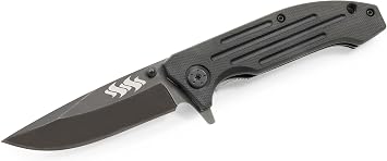 Kuuma 51910 Spring Assisted Knife Fine Edge,4.5", Black,One Size