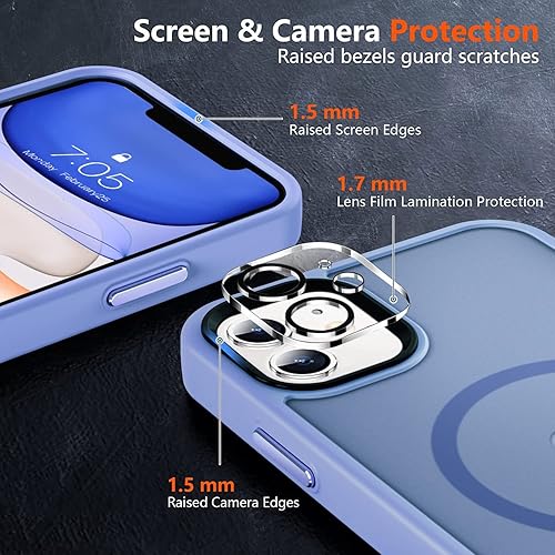 Vista 1405 de MOCCA - Funda magnética resistente para iPhone 11 de 6.1 pulgadas, compatible con MagSafe, protector de pantalla de vidrio + protector de lente