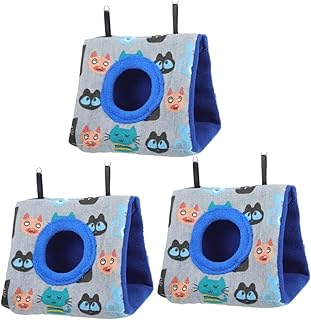 POPETPOP 3 Pçs Ninho Casa Gaiola Para Papagaio Rede De Brinquedo Tenda De Árvore Pendurada Acessórios Para Gaiola De Periquito Ninho De Inverno Ninho De Papagaio Casa Cama Papagaio Hamster