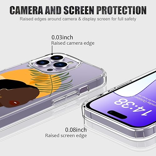 Miniatura 4 de LUHOURI Funda para iPhone 15 Pro con protector de pantalla  Funda duradera transparente  Diseños de moda para mujeres y niñas  Funda protectora a