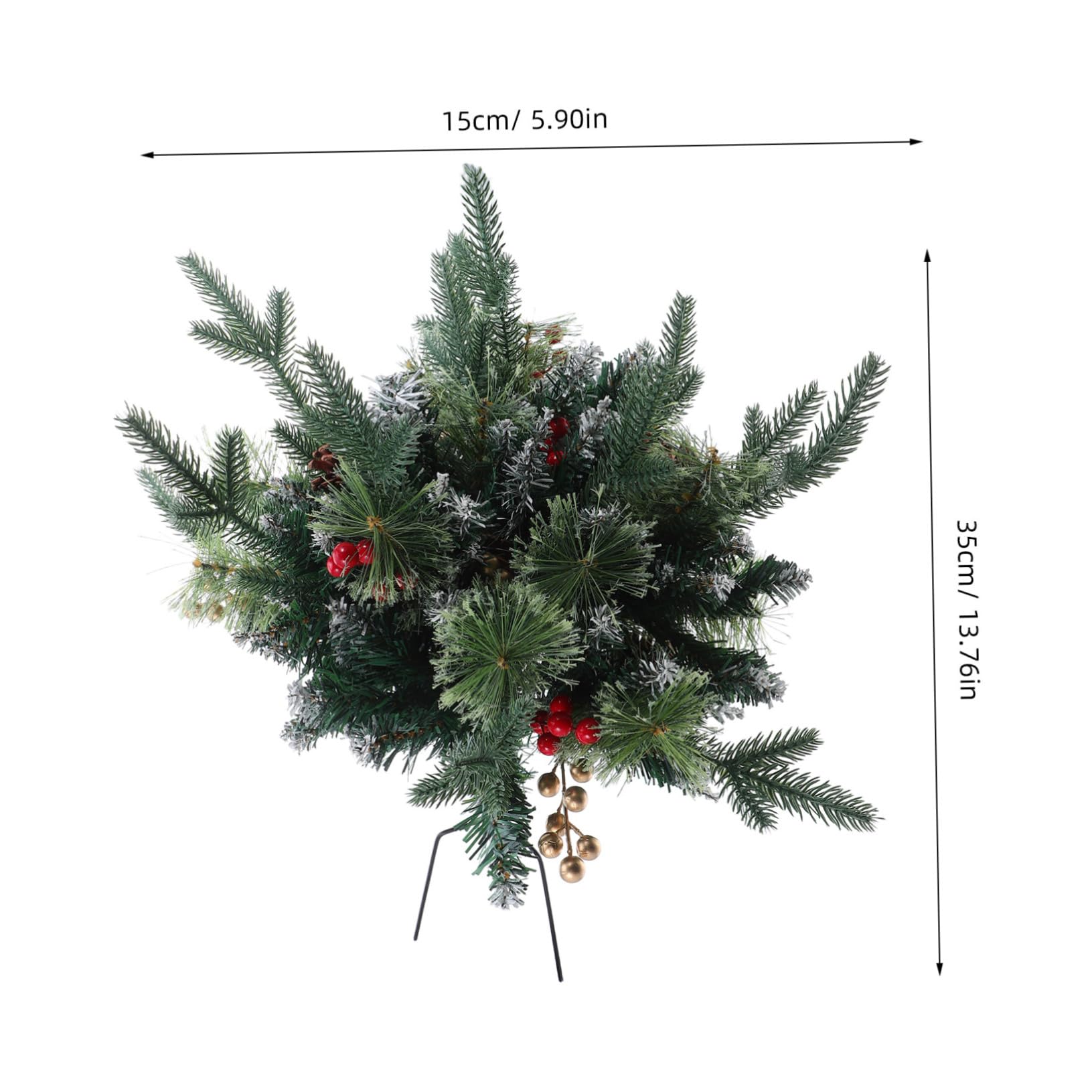 Cabilock Decorazioni Natale Esterne con Pigne Riempitivo per Urne e Fioriere Rami di Pino Finti Picchetti Natalizi per Giardino Decorazione Albero Natale Resistenti Intemperie