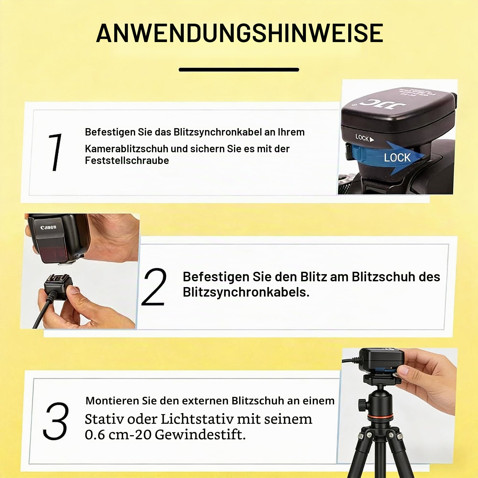 Off-Camera-Blitzkabel, Synchronblitz, Flexibles Federkabel, Blitzschuh, Blitzverlängerungskabel, Blitzschuh für -Oberblitz