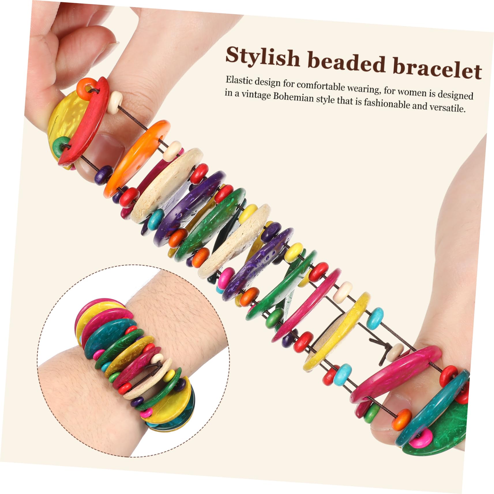 VALICLUD Böhmisches Armband shöne bescherung Handgefertigter Schmuck damen schmuck vintage Handgewebt Armband für Damen Boho Sommerschmuck Kokosnussschale