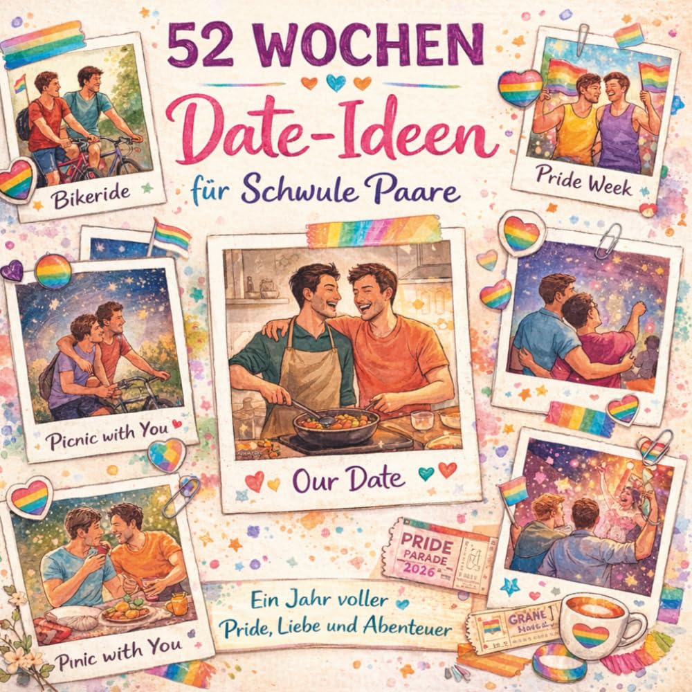 52 Wochen Date-Ideen für schwule Paare: Ein Jahr voller Pride, Liebe und Abenteuer: Das perfekte Geschenk zum Valentinstag, Jahrestag, Geburtstag, zur Hochzeit oder Verlobung