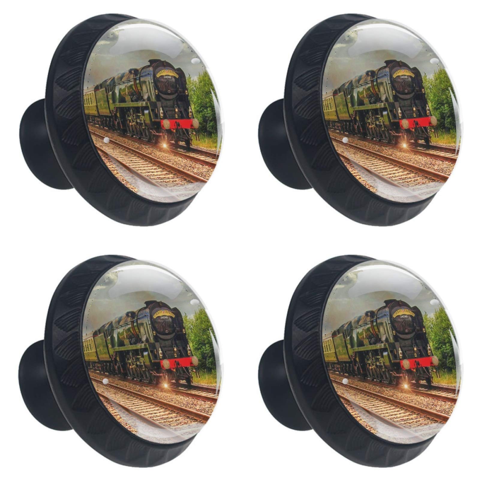 Boutons ronds en verre pour placard lot de 4 poignées de tiroir cuisine 30mm