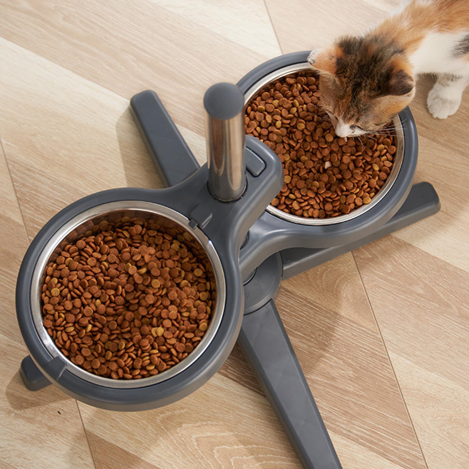 Tazones elevados dobles para perros – y para mascotas, dispensador de agua | y de poliestireno, acero inoxidable | antideslizante para cachorros con soporte antivuelco para