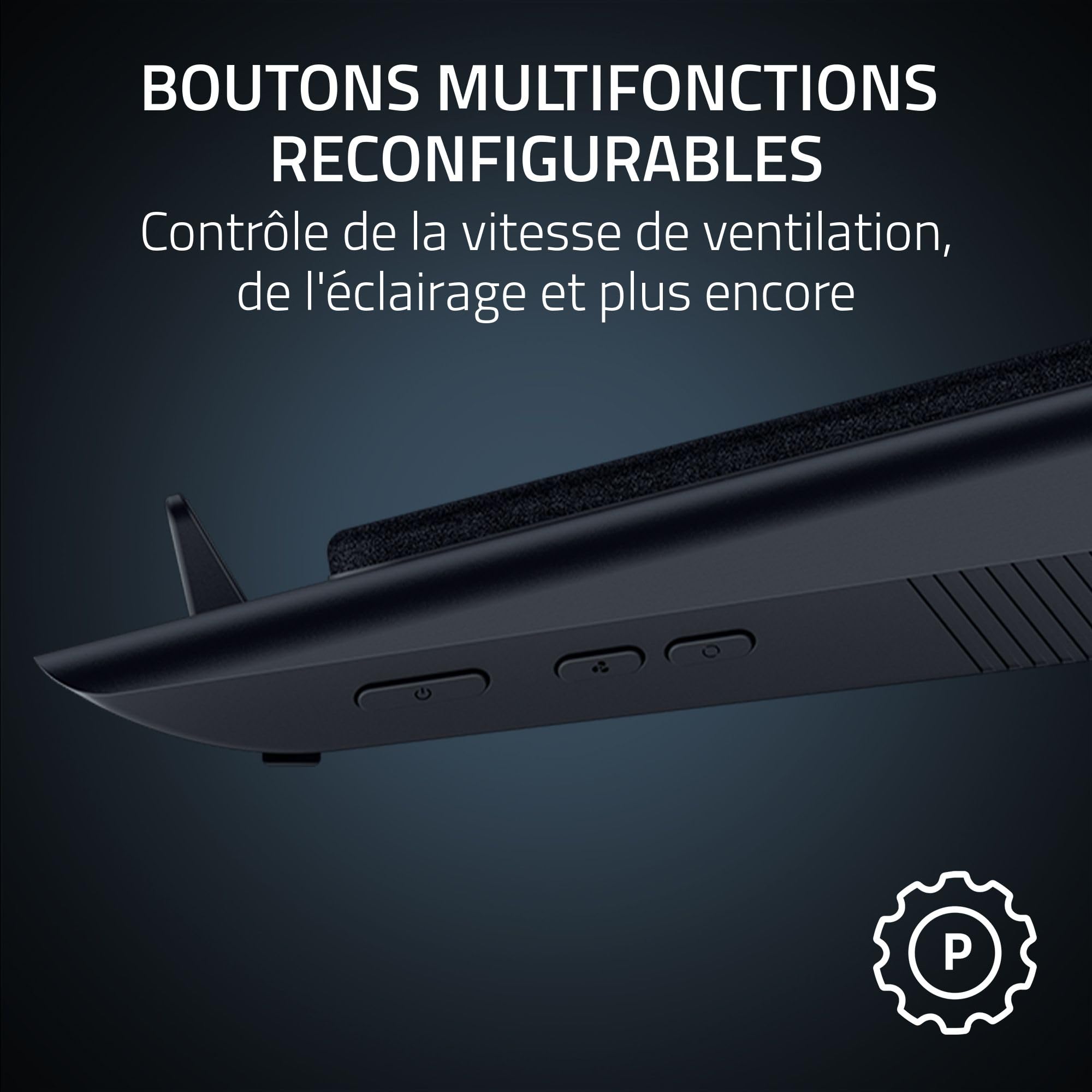 Razer Support de Refroidissement Intelligent pour Ordinateurs Portables 14-18 Pouces Chambre de Pression étanche à l'air Noir