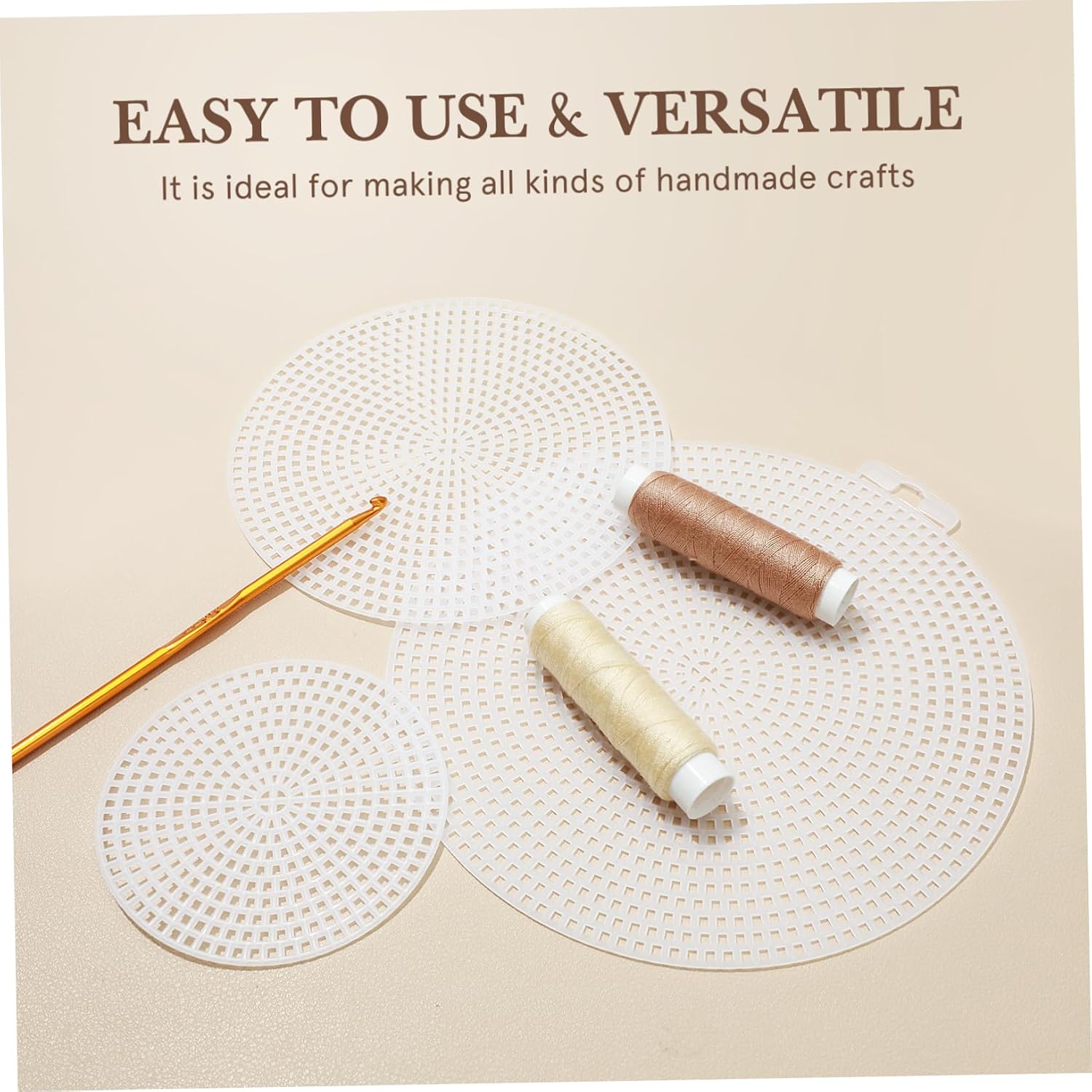 ULDIGI Multi-Purpose Circle Round Buckram Mesh Fabric 30pcs Plastic Canvas for Craft Stitchwork Supply