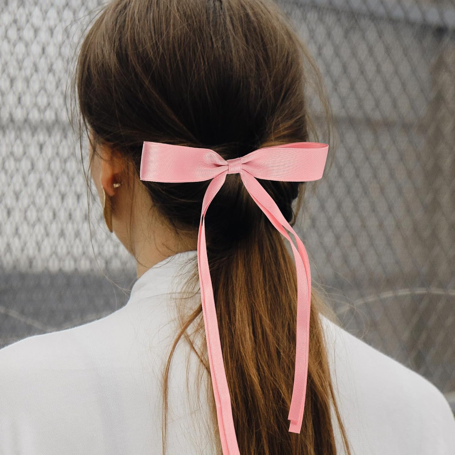 OSALADI Pink Bow Hair Clip 2 Pack Large Lightweight Ribbon Barrettes for Kids Girls Lolita Hair Accessories Perfect for Parties Cosplay and Everyday Use 9.84X6.10In