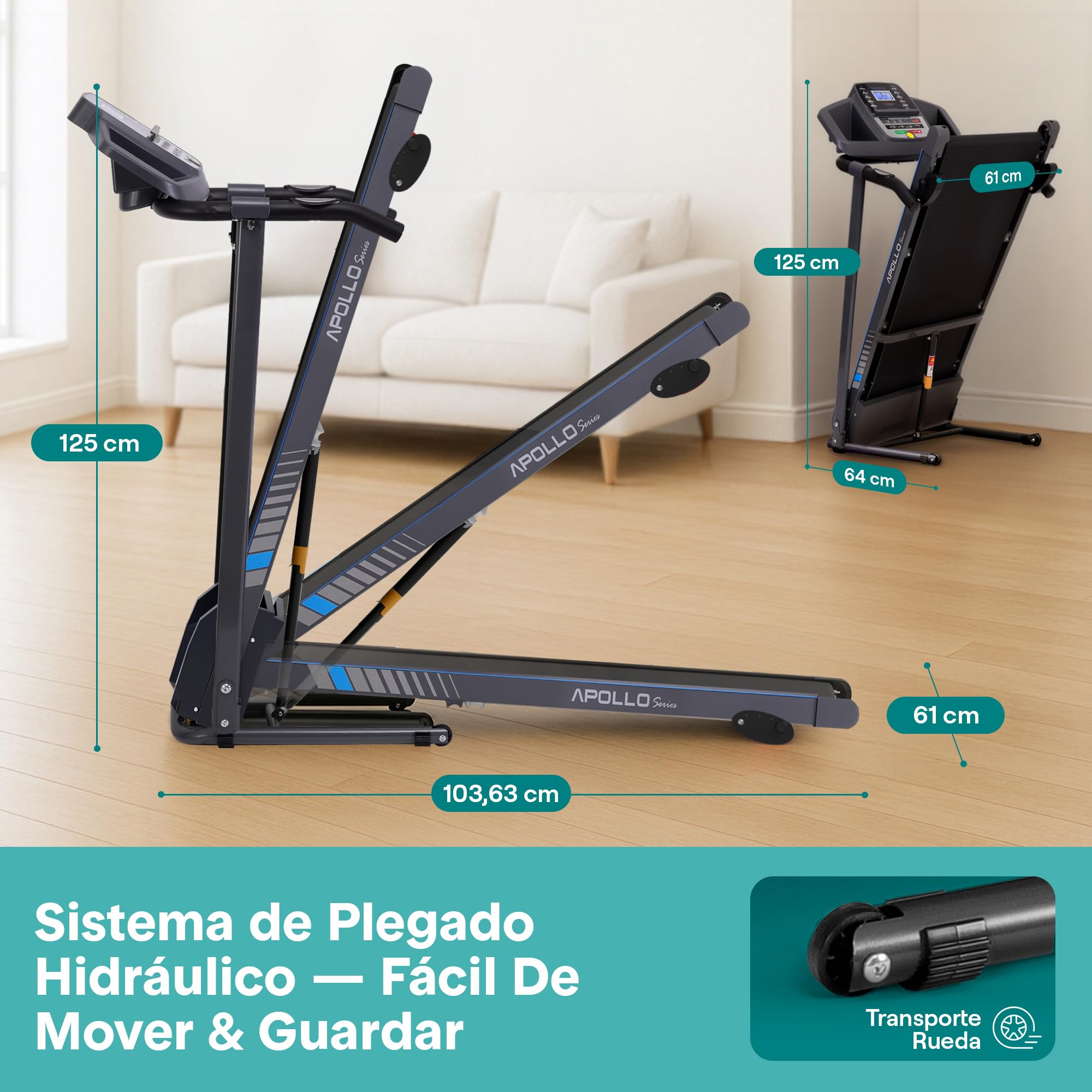 SereneLife Cinta de Correr Escritorio, Plegable, De Andar, Caminadora, Electrica, Treadmill, Compacta, Ideal para Espacios pequeños