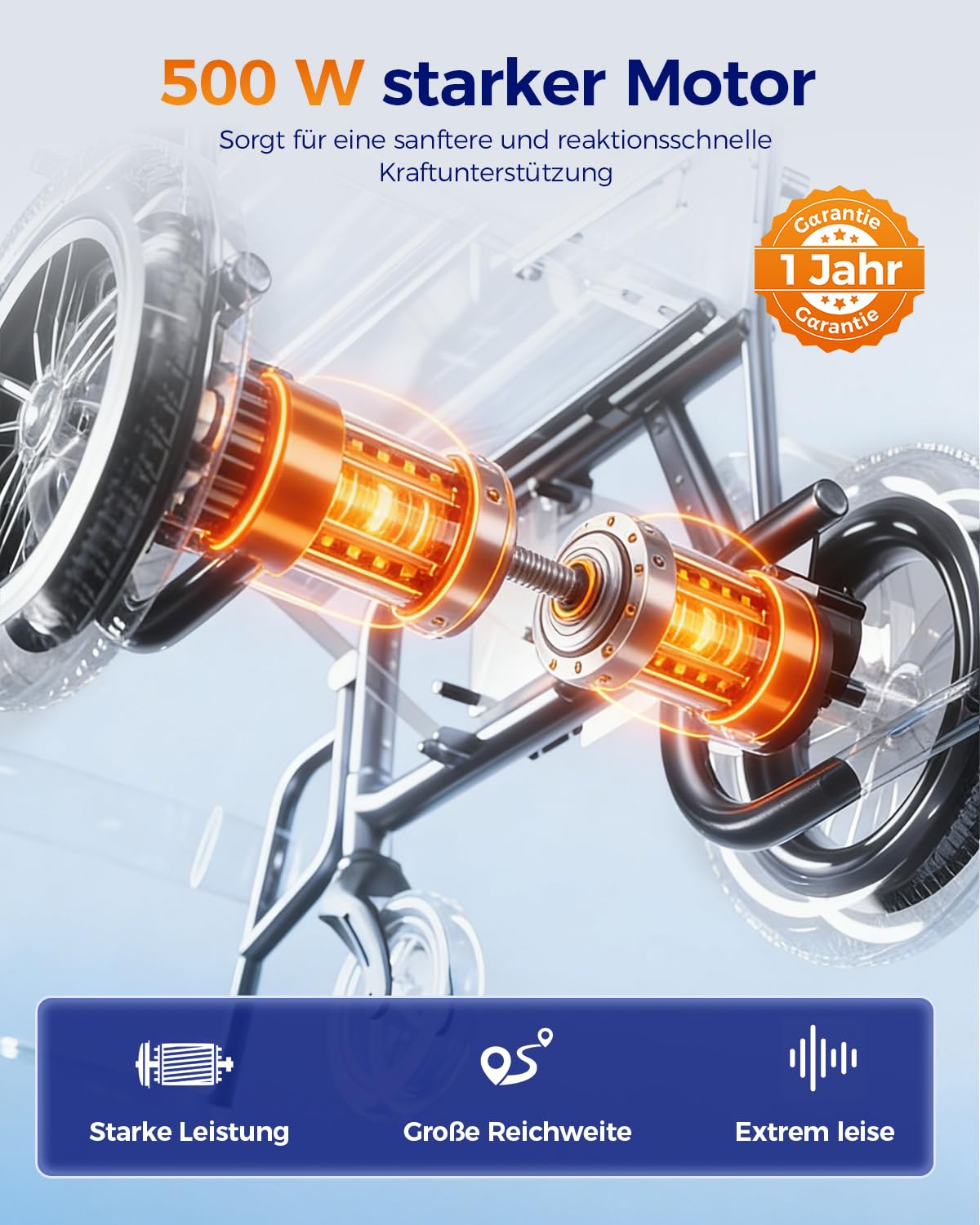 HomyKing Faltbarer Elektrorollstuhl, Reichweite bis 25 km, Leichter Elektro Rollstuhl für Senioren und Erwachsene, Kompakter Elektrischer Mobilitätsroller zum einfachen Verstauen