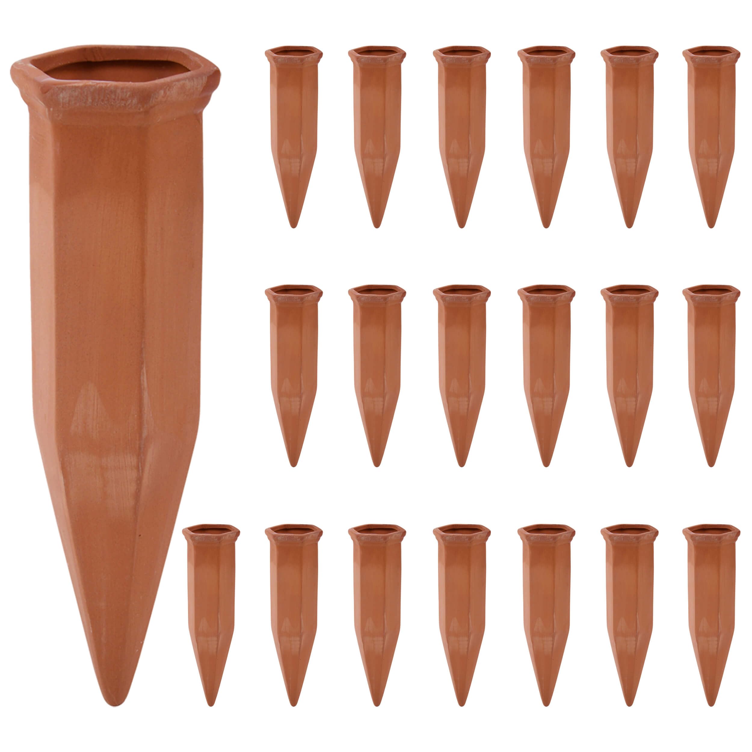 degawo Zestaw 20 kołków nawadniających – terakota, na butelki, Ø 5 cm, długość: 18 cm