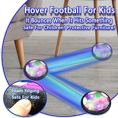 Miniatura 4 de VNVDFLM Hover - Pelota de fútbol para niños, pelotas de fútbol con luz LED con parachoques de espuma suave, para interiores y exteriores, pelota