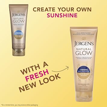 Jergens Natural Gradual Glow Bundle Pack: Daily Moisturizer +Firming 7.5fl oz and SPF20 Face Moisturizer 2fl oz, Fair to Medium