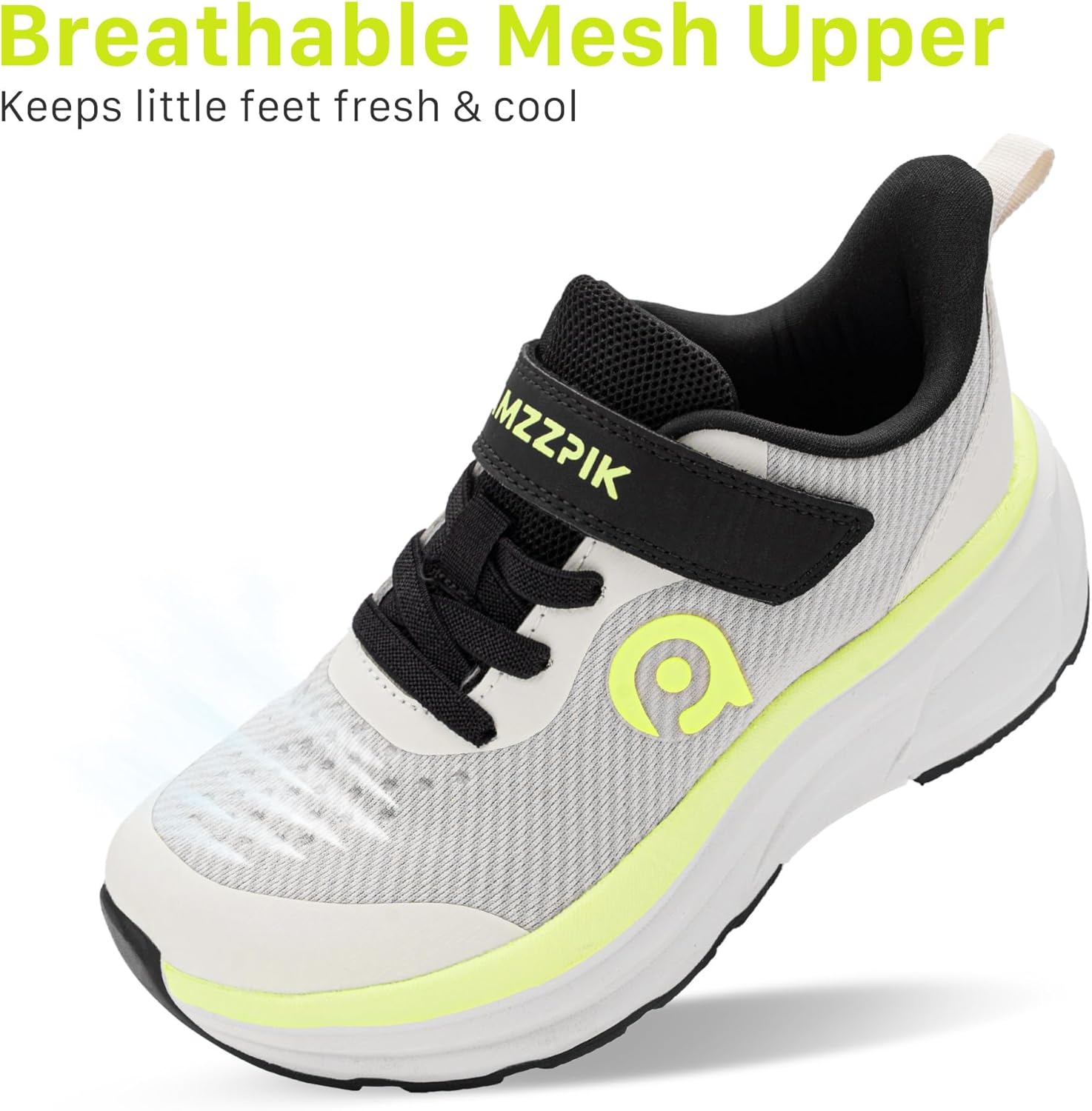 AMZZPIK Little/Big Kids Wide Toe Box Sneakers Zero-Drop Slip-On with Hook and Loop Lightweight Breathable & Soft Athletic Shoes for Boys and Girls - Image 5