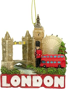 London Christmas Ornament Glittered Landmarks 3 Inches