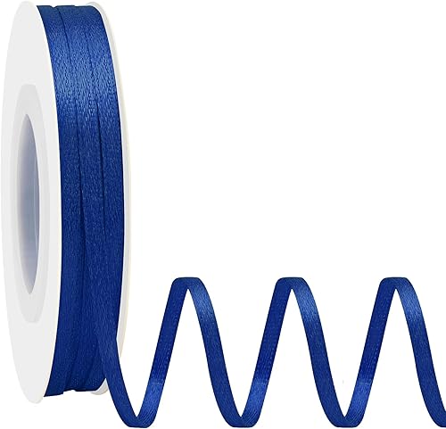 Miniatura 423 de Cinta de satén rosa polvoriento de doble cara de 1/4 pulgadas x 50 yardas, cintas de poliéster polvorientas para envolver regalos, cinta de tela