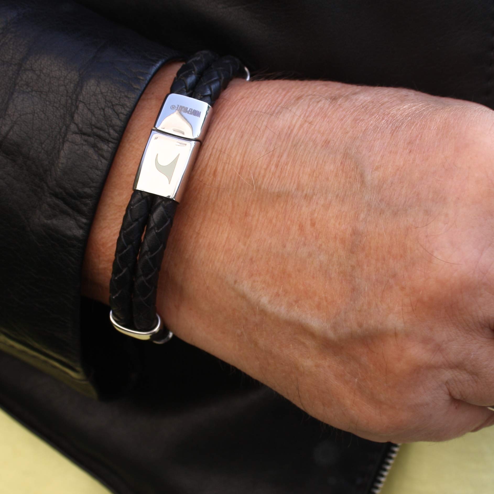 Echt Leder-Armband AFRICA F Schwarz Männer Herren