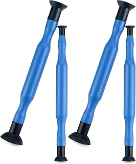 QWORK Valve Hand Lapping Stick, 4 Pack Double Ended Valve Grinding Tool with Suction Cup, Hand Valve Lapper Set 1-1/8, 1-3/8, 5/8, 3/16 Inch