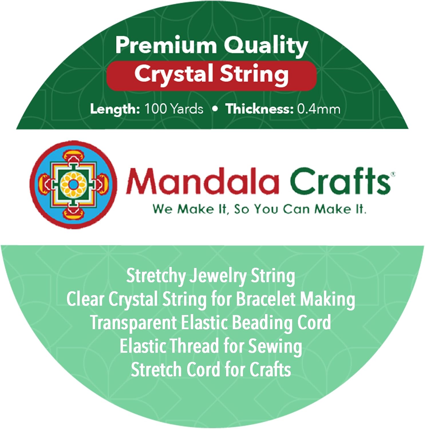 Mandala Crafts 0.4mm Clear Stretchy Crystal String for Jewelry Making