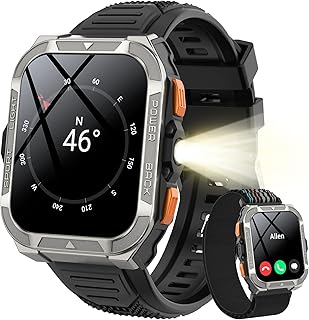 Blackview Relógio inteligente homem militar - GPS, lanterna, bússola, IA, 1,91" Smartwatch homem com 100+ modos desportivos, chamadas/notificação, monitor de frequência cardíaca/oxímetro/sono