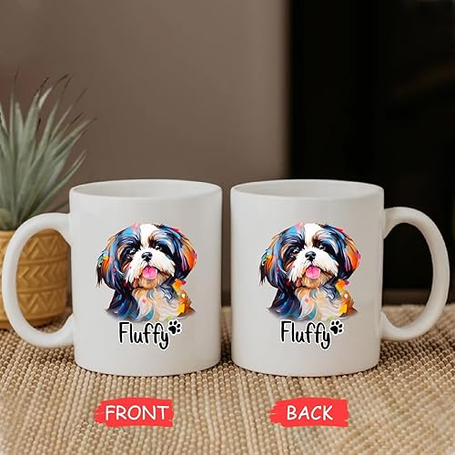 Miniatura 6 de Shih Tzu - Taza de café para perros, tazas coloridas para amantes de los perros, taza personalizada para perros Shih Tzu con nombre, taza colorida