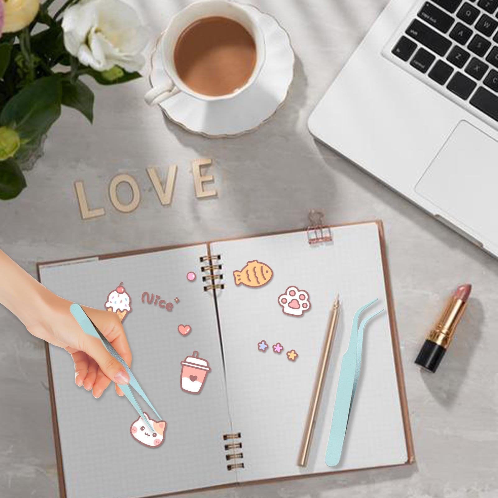 Pinzas de codo para pegatinas de acero inoxidable para scrapbooking