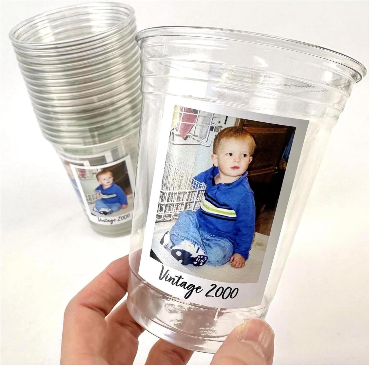 Personalized Face Cups, Set of 24, Custom Picture, Personalized Party Decorations, Birthday Favors, Drink Containers, Disposable Plastic Cups 16oz
