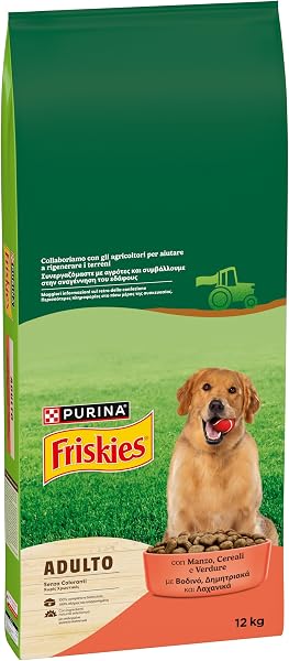 FRISKIES Crocchette Cane Adulto con Manzo, Cereali e Verdure - Cibo per Cani Secco Bilanciato, Confezione da 12 kg - 2