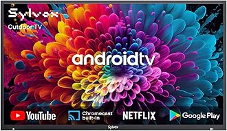 SYLVOX Outdoor TV, 4K UHD 65 Inch Smart TV, IP55 Waterproof 1000 nits Brightness for Partial Sun, Outdoor Television Powered by Android OS, Works with Voice Assistant & Screen Cast (Deck Pro)