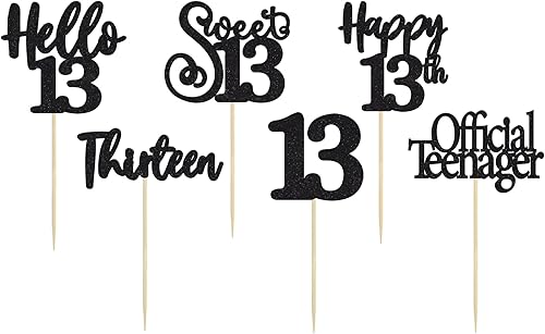Miniatura 85 de 36 piezas de decoración para cupcakes de 10º cumpleaños con purpurina negra Hello 10 Ten Cupcake Picks Sweet 10 Double Digits Cake Decor for 10th