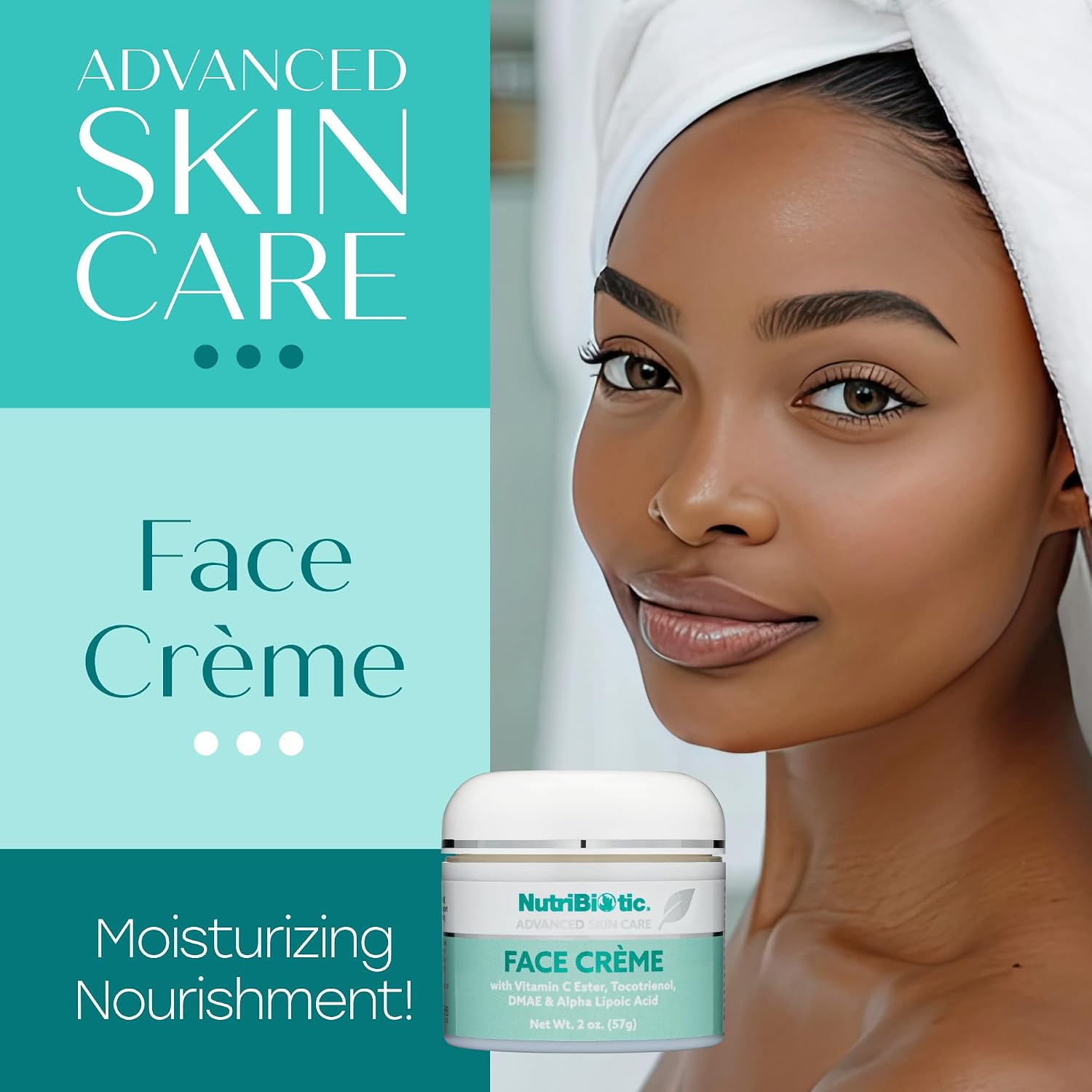 NutriBiotic – Antioxidant Properties Face Cream, 2 Oz with GSE | Deep Moisturizing with Aloe, Botanical Oils, DMAE, Tocotrienols, Vitamin C Ester, Alpha Lipoic Acid | Natural Fragrance | Paraben Free