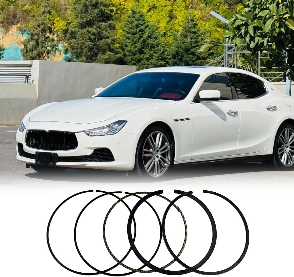 6pcs 286954 Engine Parts Piston Rings Set Fit for 3.0 T L V6 GAS M156 For 14-16 Maserati Ghibli Levante Quattroporte 3.0L 3.0T M157 M161