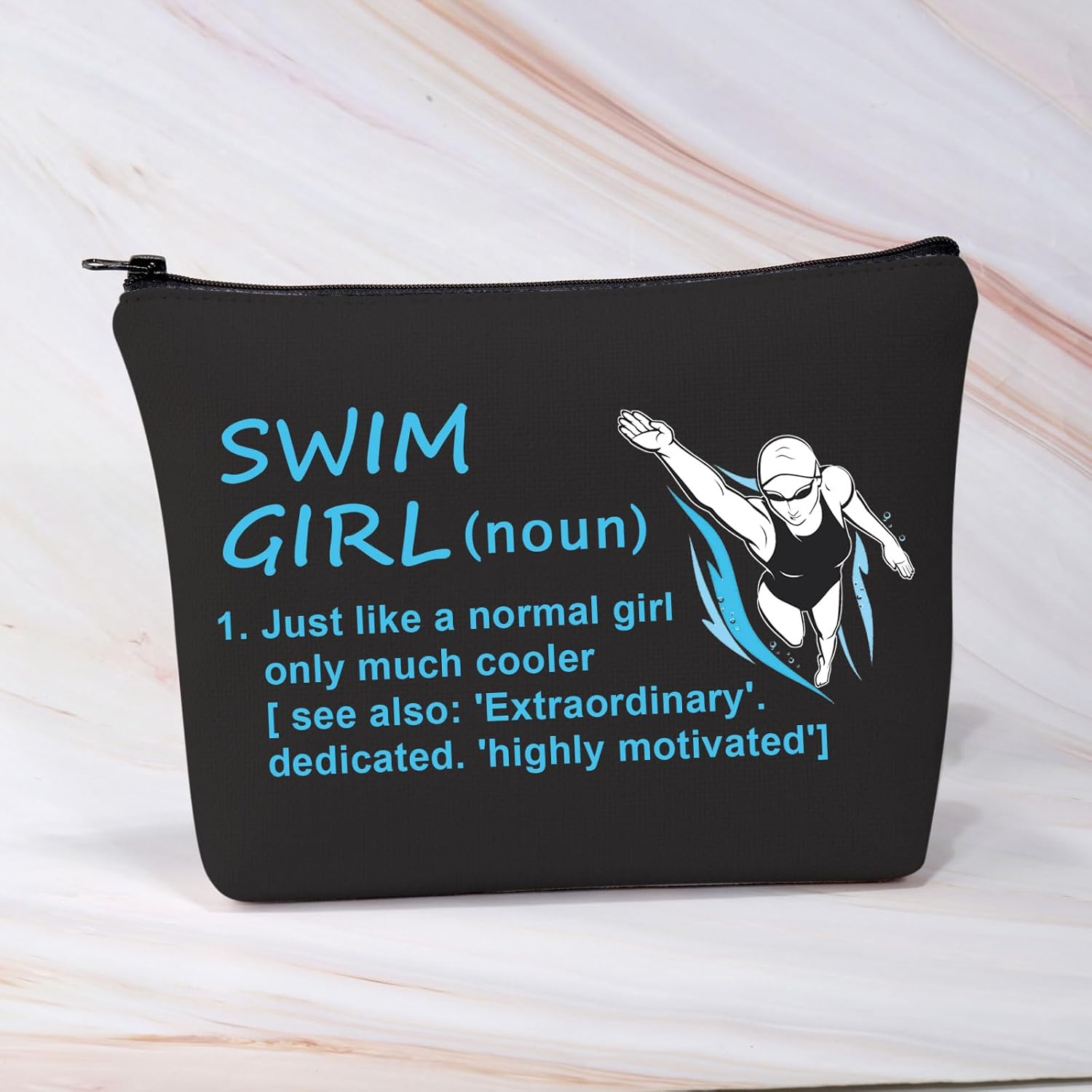 BDPWSS Swimming Makeup Bag Swim Lover Gift Swimming Team Gift Swim Girl Only Cooler Definition Swimmers Cosmetic Bag (Swim girl defin BL) - Image 5