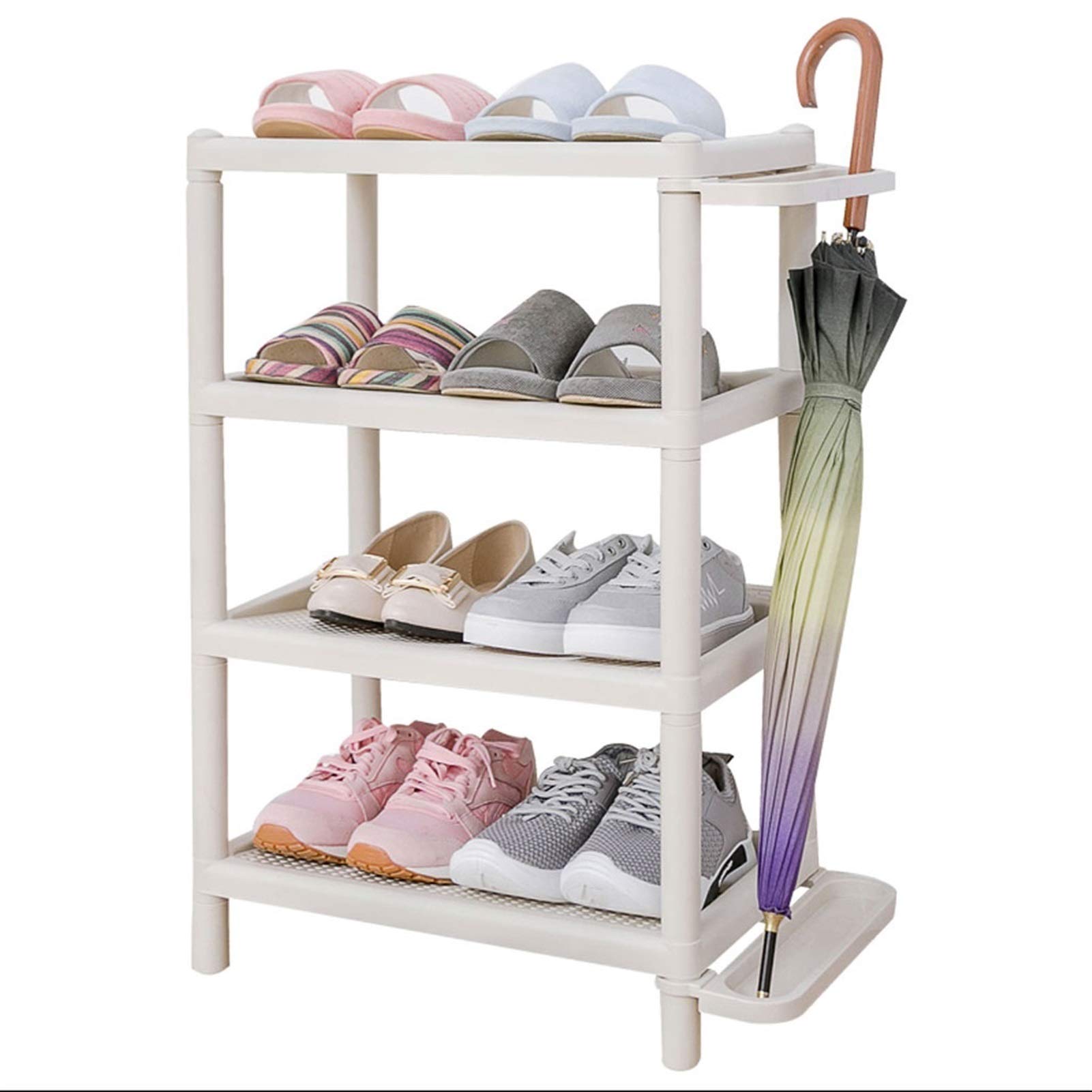 Generico Scaffale portascarpe a 3 Livelli, scaffale Multiuso in Resina, per Ingresso, Bagno, Soggiorno, 72 cm