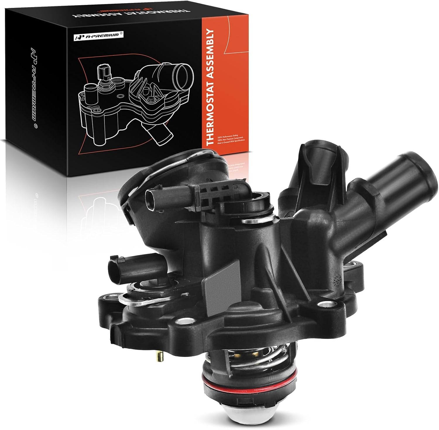 A-Premium Engine Coolant Thermostat Housing Assembly Compatible with Mercedes-Benz W205 C250 R172 SLK250 2012-2015 W212 E250 2014-2016 1.8L