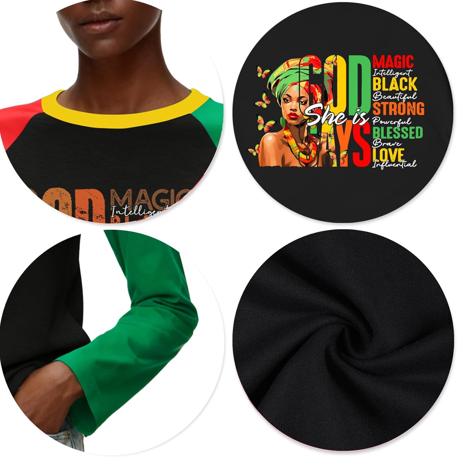 LAZYCHILD Black History Shirts for Women: Black History Month Shirt African American Black Cluture Long Sleeve Tops - Image 6