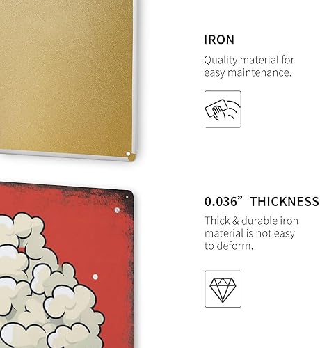 Miniatura 3 de Póster de palomitas de maíz Kawaii con diseño de palomitas de maíz, película y cine, arte de comida de dibujos animados, arte de metal de hojalata,