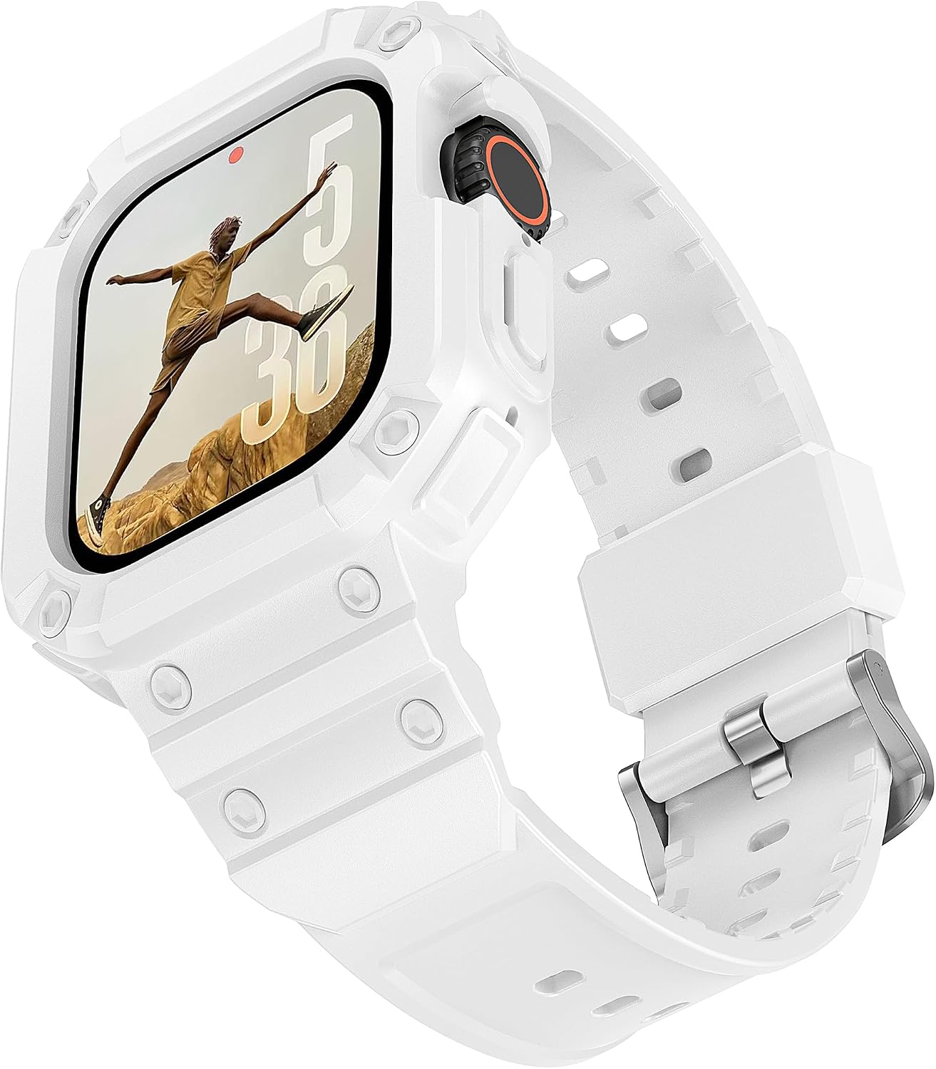 Compatible for Apple Watch Ultra 3/2/1 49mm Band with Case, Shockproof Durable Rugged Protective cover with Silicone Replacement Watch Strap, Drop-proof strap for Men Women
