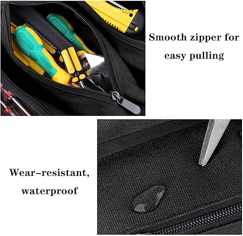 Miniatura 6 de 2 bolsas enrollables para herramientas, rollo de herramientas pequeño, bolsa de herramientas portátil para viajes diarios (negro y verde)