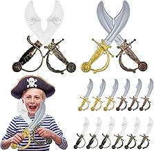 Liliful 12 Pcs Halloween Pirate Sword Prop Cosplay Dagger Plastic Cutlass Sword Role Play Party Accessories Gifts Realistic Game Decor Vintage Medieval Knight Christmas Perform Party(Pirate Knife)