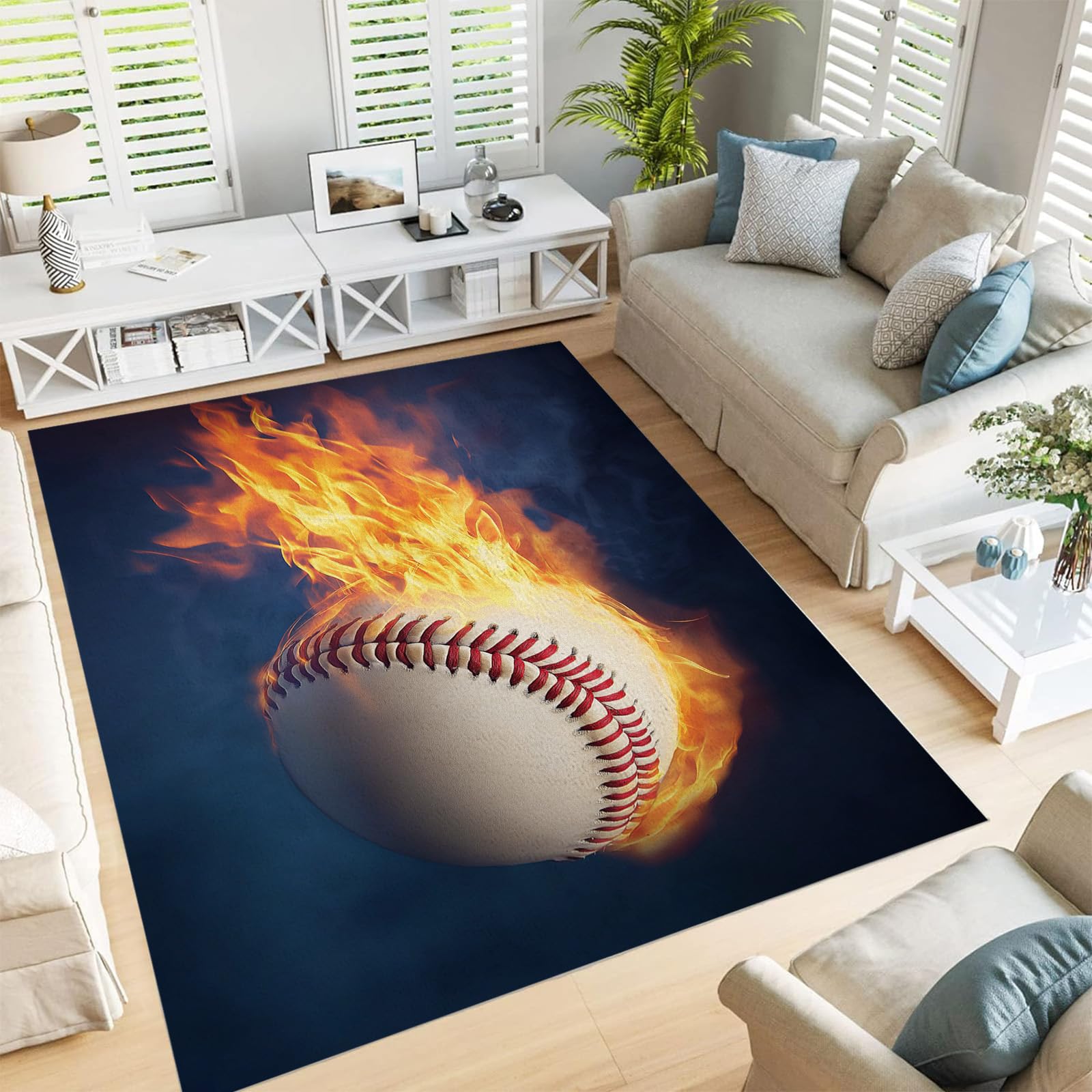 Tapis de salon lavable antidérapant pour éviter les glissades