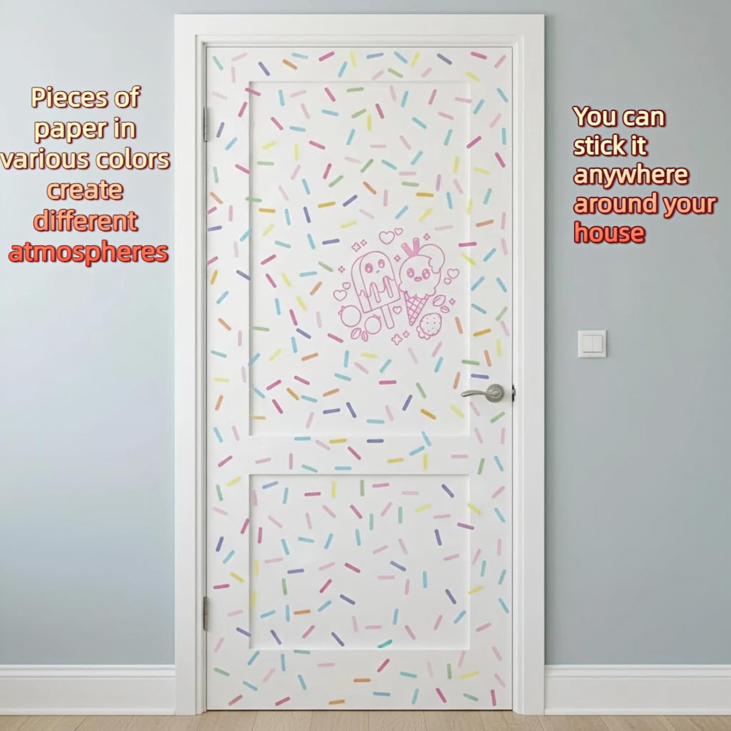 300PCS Confetti Wall Decals, Removable Peel and Stick Sprinkle Wall Stickers, Wallpaper for Room Decor
