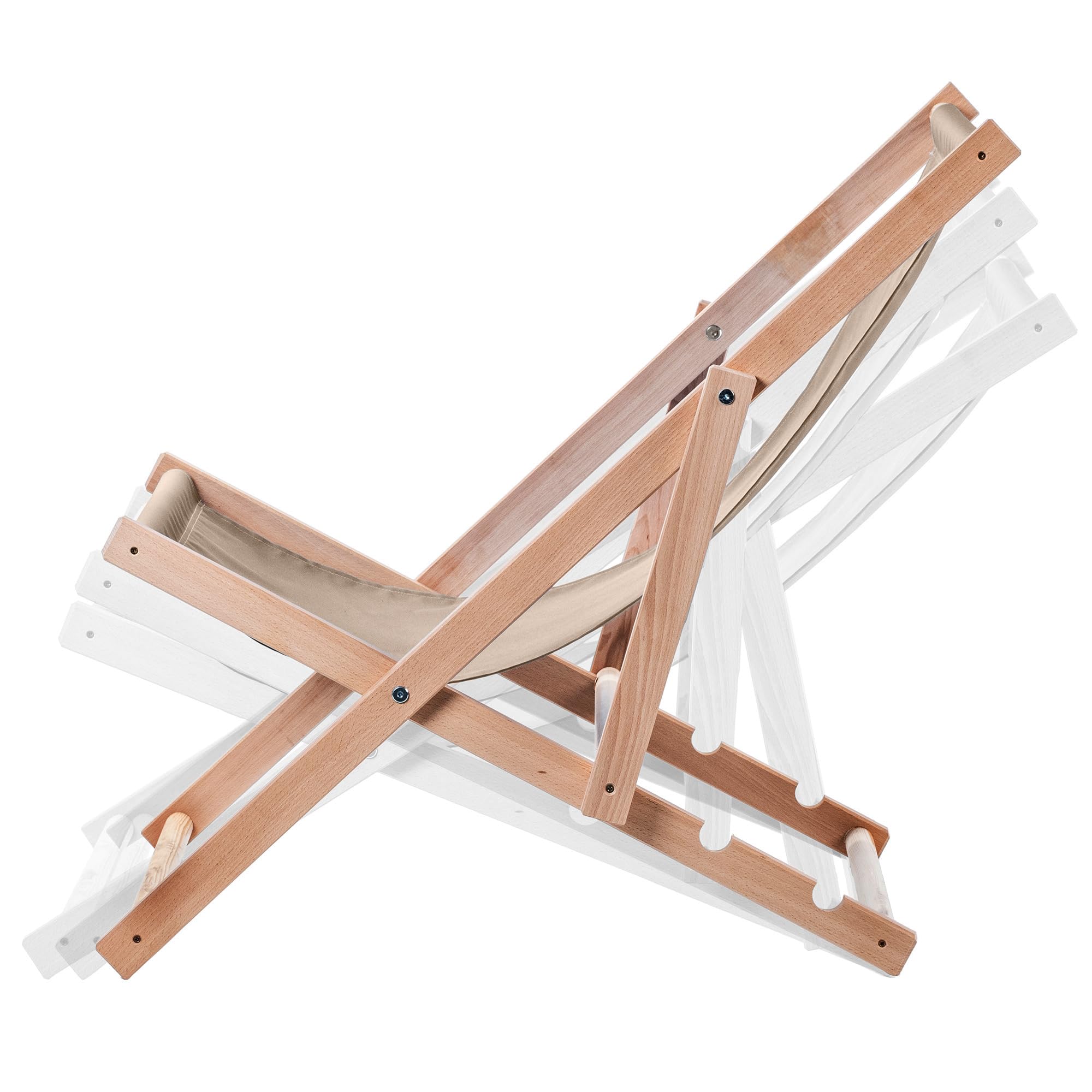 KADAX Tavolo pieghevole con 2 sedie a sdraio, piccolo tavolo da giardino in legno, tavolino da giardino per balcone e giardino, tavolino piccolo da balcone pieghevole (beige)