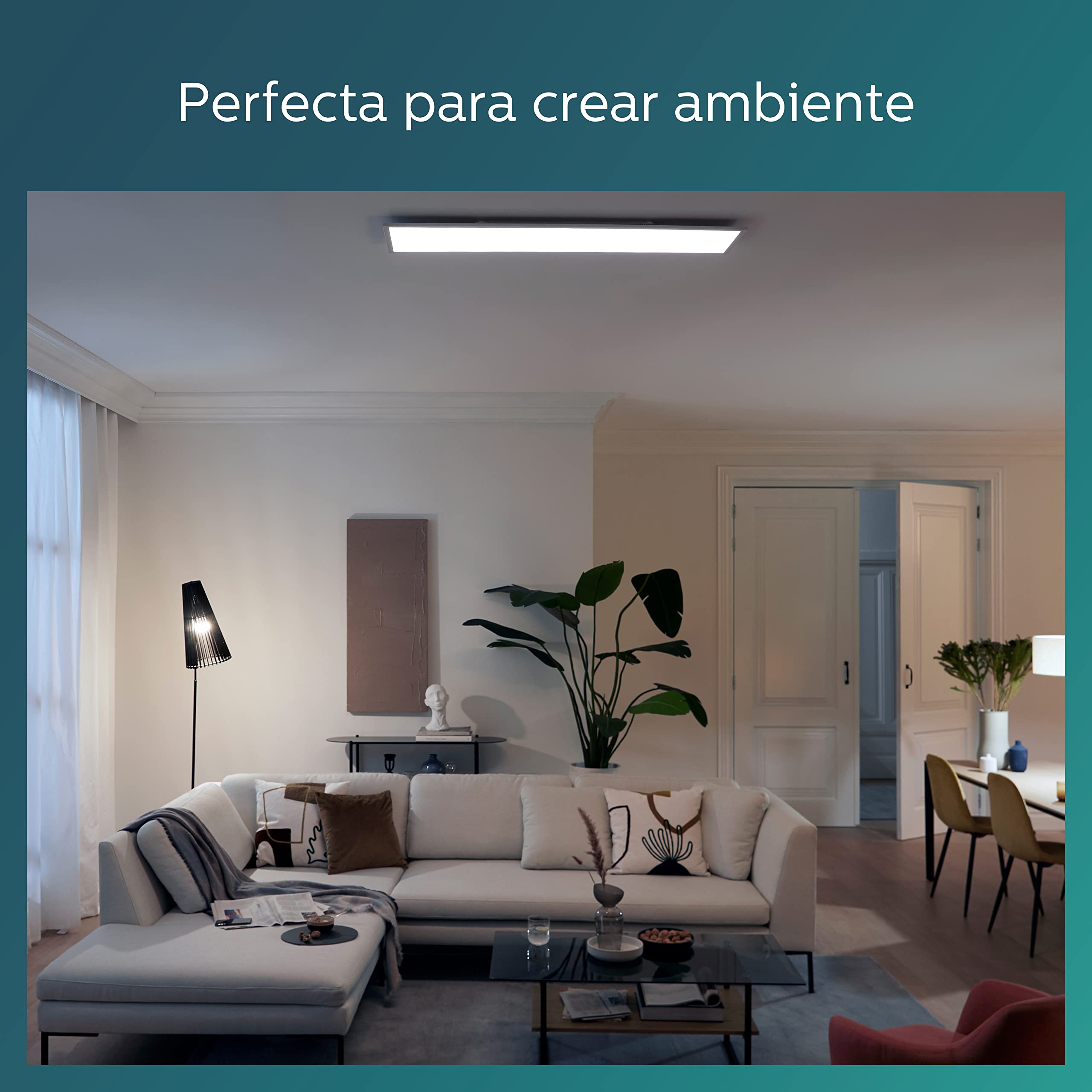 Philips - Plafón Philips Tuch Ceiling, lámpara LED de techo funcional, color blanco, luz blanca cálida regulable, 40K - 36W